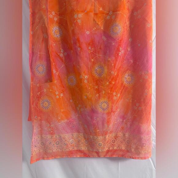 Y2K Beach Gypsy Tie Dye-esque Celestial Sunset Goddess Boho Wrap Skirt S/M - Picture 9 of 12